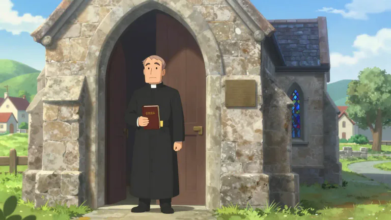 Visual representation of "reverend" - A title used for a member of the Christian clergy, like a priest.