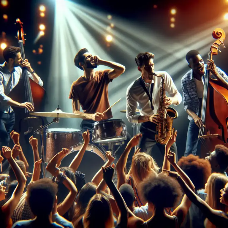 Visual representation of "bebop" - To play or perform bebop music.