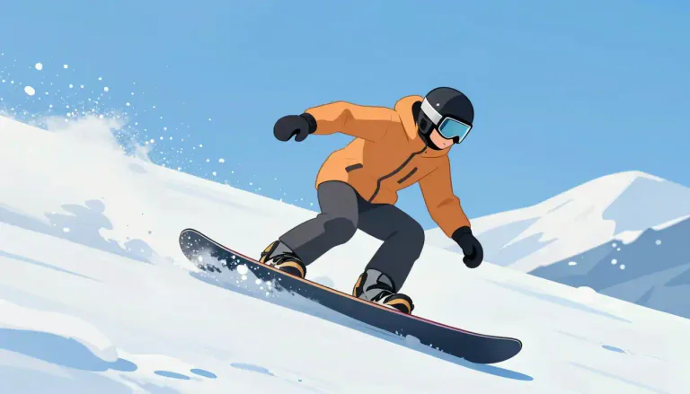 Visual representation of "sidecut" - A technique used in snowboarding or skiing where the rider carves turns by tilting the board or skis to form a sidecut shape.