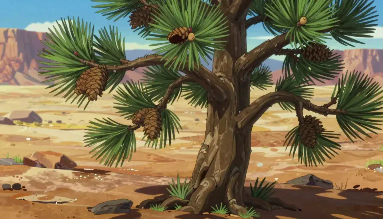 Visual representation of "pinyon" - A type of small pine tree found in western North America, especially known for its edible seeds.