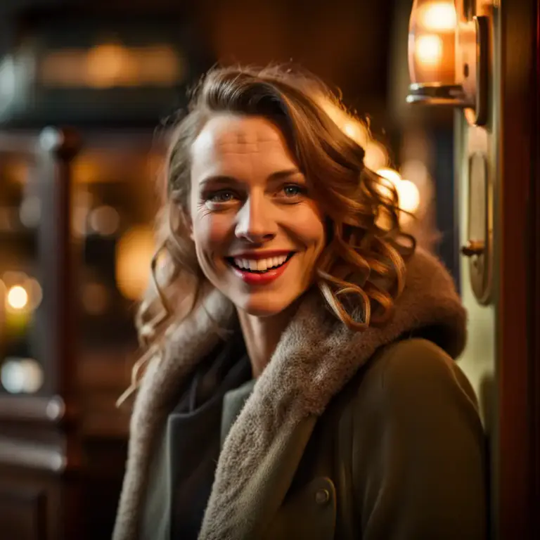 Visual representation of "landlady" - The lady of the house in a place providing lodging, especially in a pub or inn.