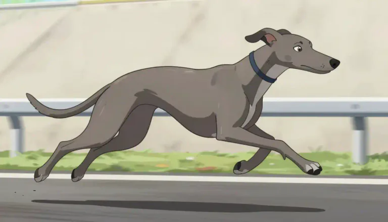 Visual representation of "greyhound" - A kind of dog that is very fast and used in races