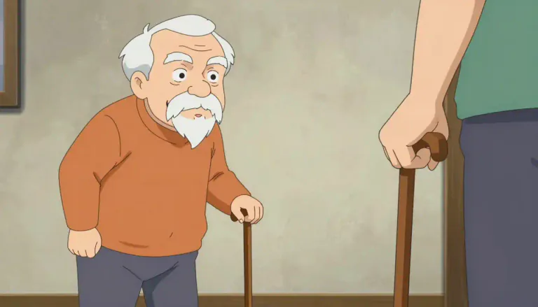 Visual representation of "cane" - A thin stick that is used to help walking or as a punishment tool.