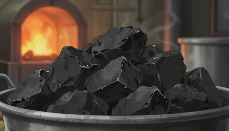 Visual representation of "coke" - A type of fuel made from coal.