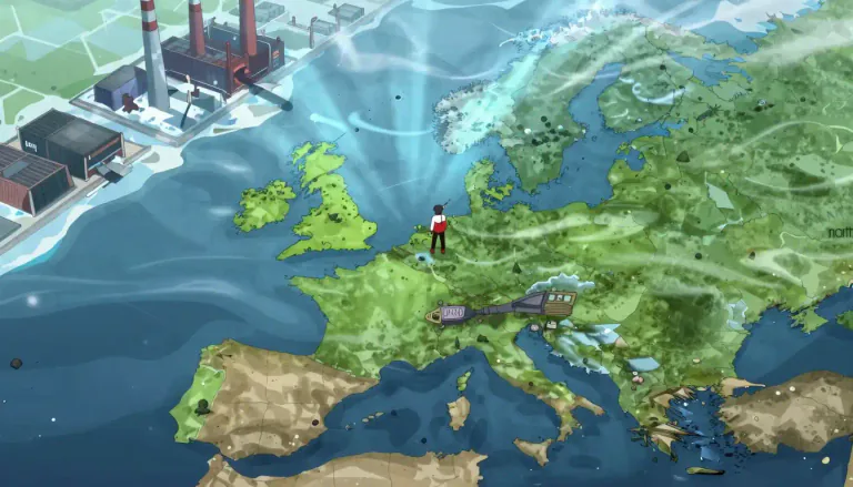Visual representation of "northern" - located in, toward or facing the north