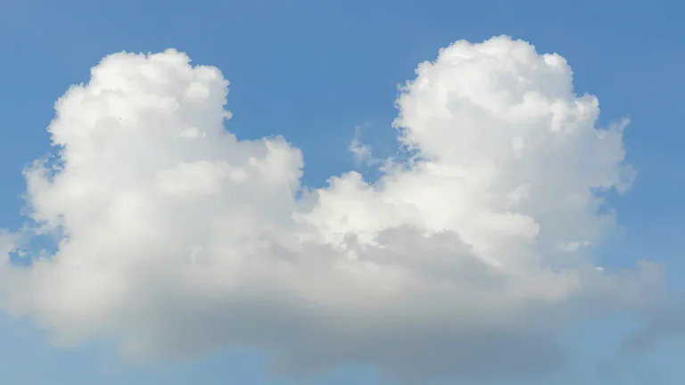 Visual representation of "cloud" - A white or gray mass in the sky that is made of many very small drops of water
