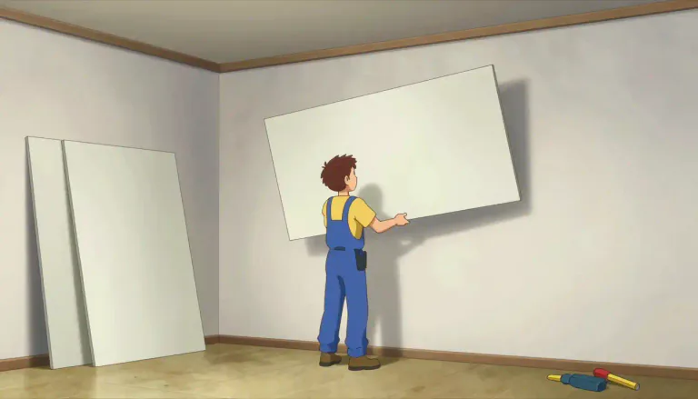 Visual representation of "wallboard" - A large panel made of various materials used to cover walls and ceilings.