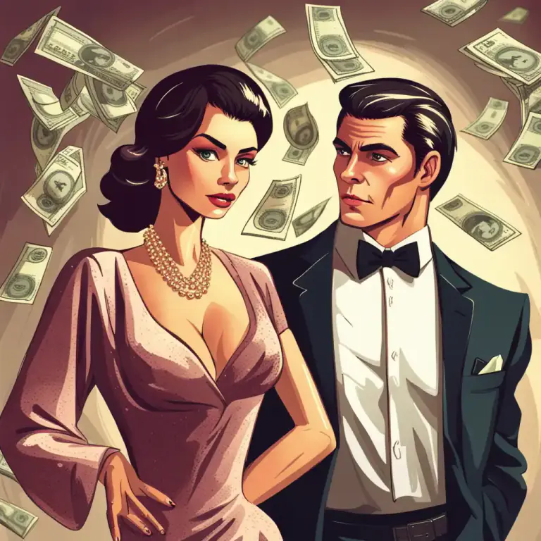 Visual representation of "marry money" - To marry someone solely for their wealth