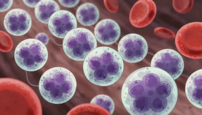 Visual representation of "neutrophil" - Neutrophils are the most abundant type of white blood cells in the human body, making up a critical component of the innate immune system.