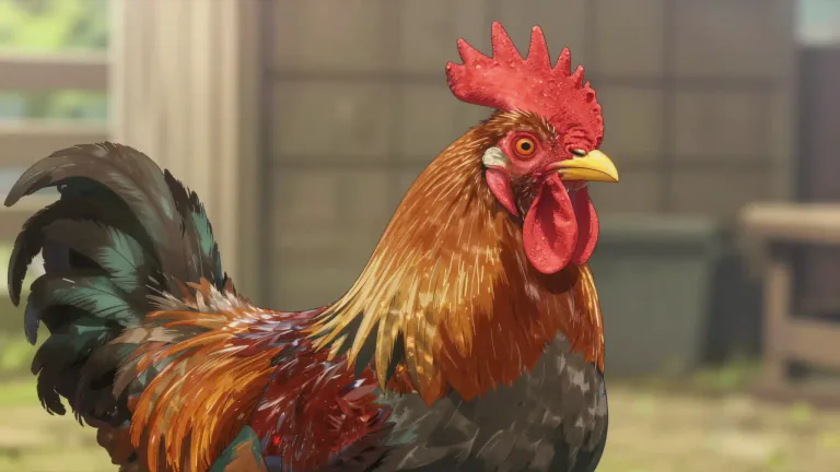 Visual representation of "hackle" - One of the long, stiff feathers on the neck of a bird, especially a rooster.