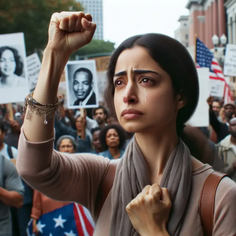 Visual representation of "martyr" - A person who suffers greatly or is killed because of their political beliefs or actions