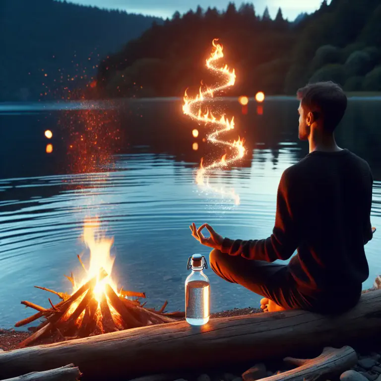 Visual representation of "pitta" - In Ayurveda, one of the three bodily humors, believed to be associated with fire and water.