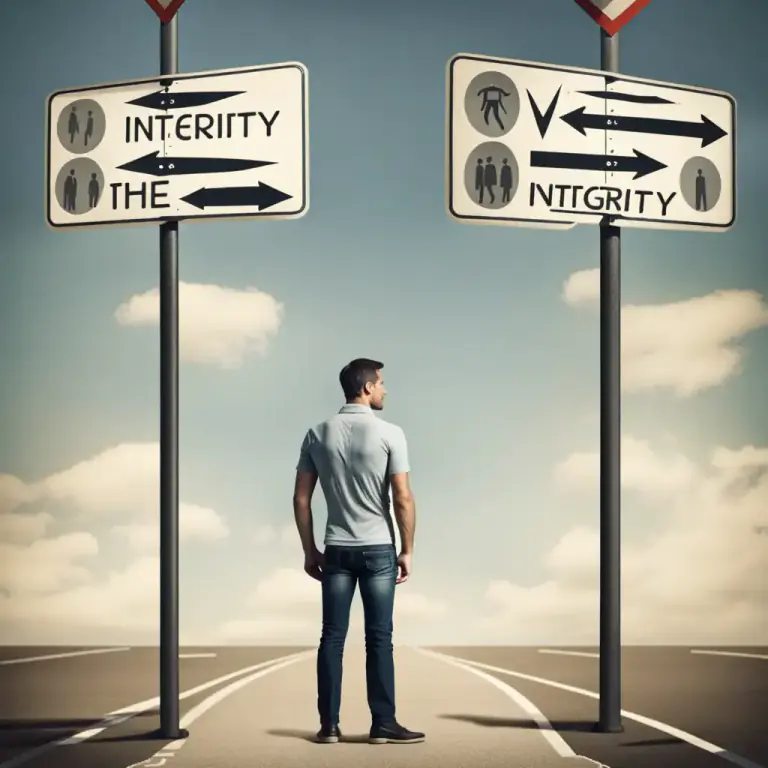 Visual representation of "stand tall" - To act with integrity and adhere to one's moral values