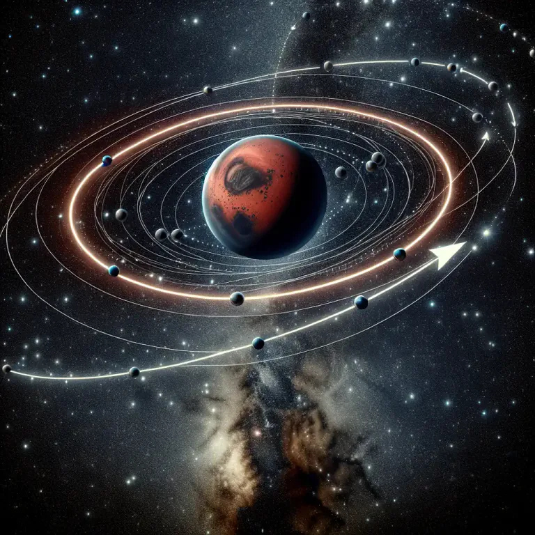 Visual representation of "retrograde" - In astronomy, moving in the opposite direction to the usual direction