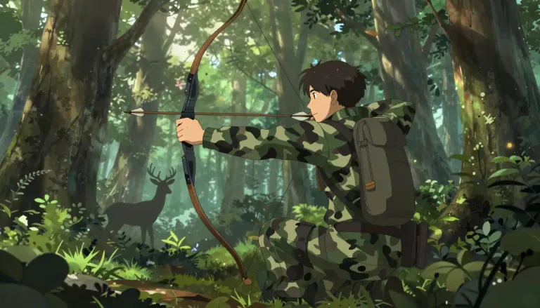 Visual representation of "bowhunter" - A person who hunts animals using a bow and arrow.