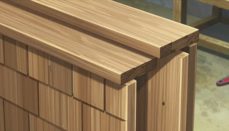 Visual representation of "shiplap" - Shiplap is a type of wooden board that has a rabbet joint or groove along the edges, allowing the boards to fit together tightly.