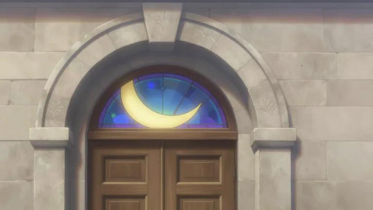 Visual representation of "lunette" - A crescent-shaped arch or space, especially in architecture.