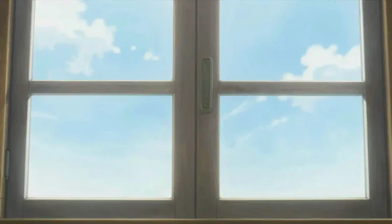 Visual representation of "mullion" - A vertical bar between the panes of glass in a window.