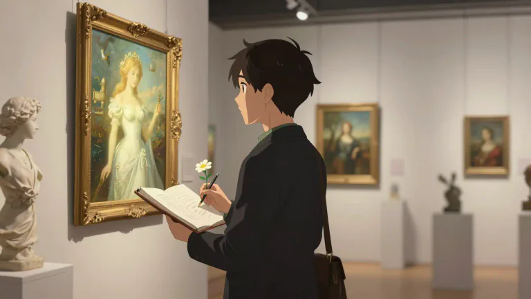 Visual representation of "aesthete" - A person who loves beautiful things or who has a high sense of beauty and art.
