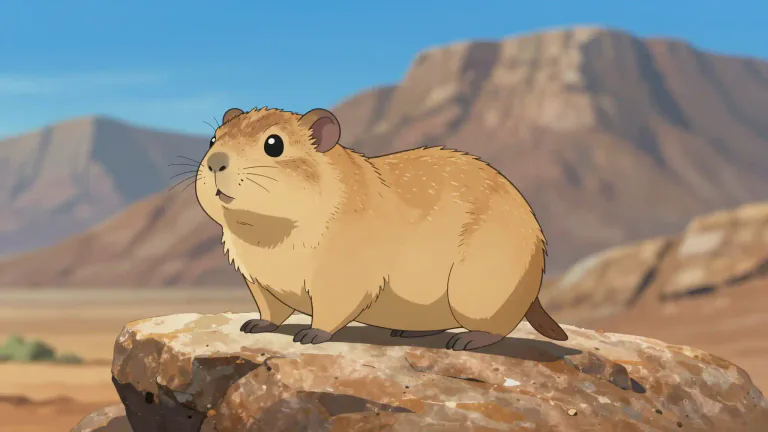 Visual representation of "hyrax" - A small animal that lives in Africa and Asia, looking like a big guinea pig or a small rodent with no tail.