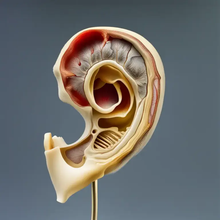 Visual representation of "anvil" - A bone in the middle ear of mammals that pass vibrations from the drum to the inner ear