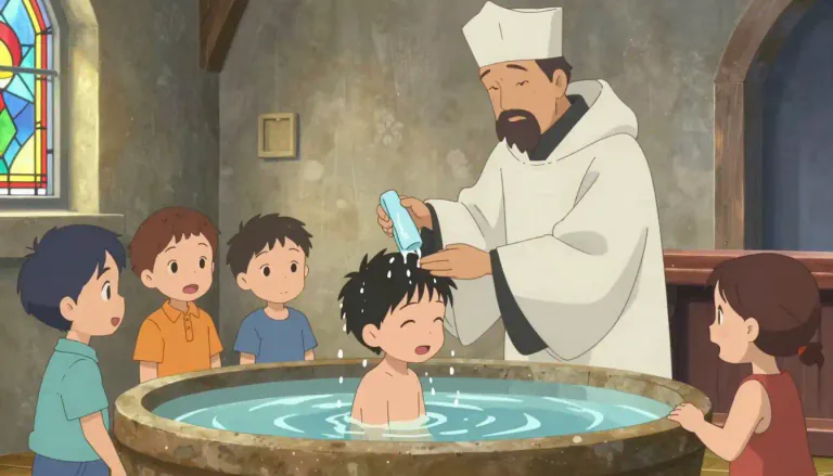 Visual representation of "anabaptist" - A member of a Christian denomination that believes in baptizing only adults and not children.