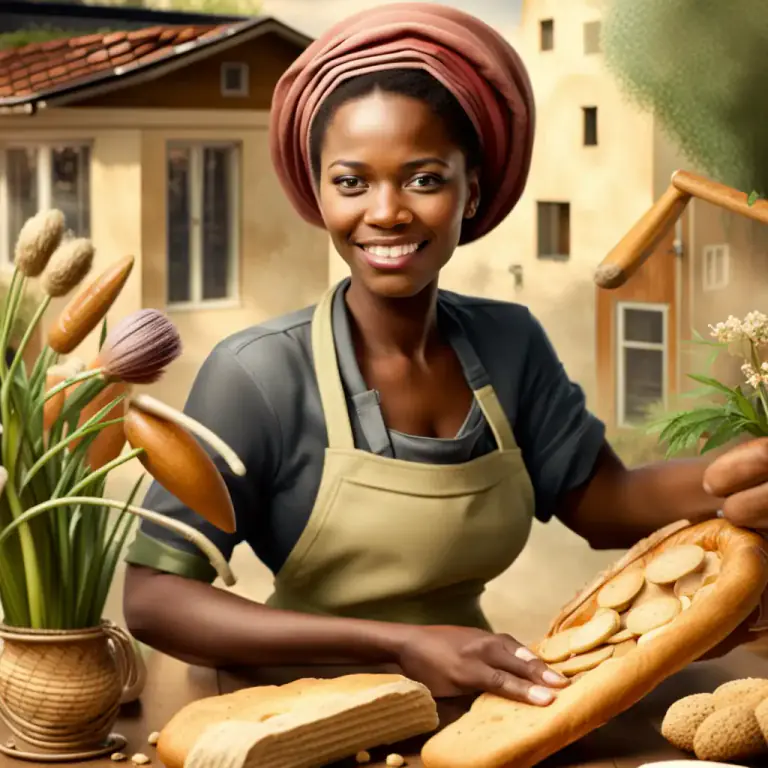 Visual representation of "earn a/your crust" - To earn money for basic living expenses