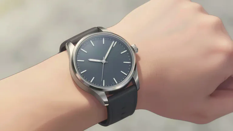 Visual representation of "wristwatch" - A timepiece that is worn on the wrist.