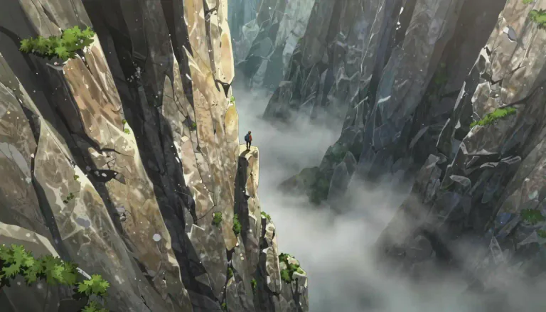 Visual representation of "precipitous" - Very steep, straight up or down