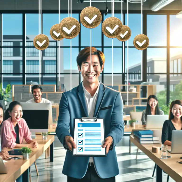 Visual representation of "questionnaire" - A set of questions that an organization uses to get feedback from clients or customers.