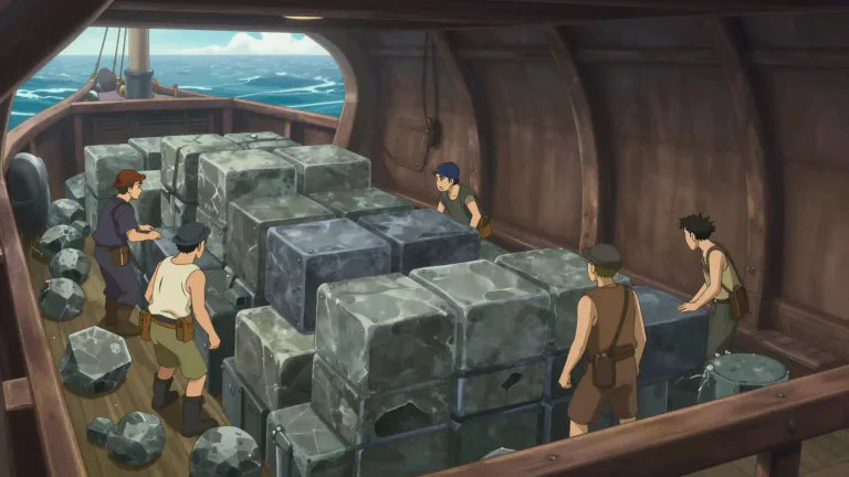 Visual representation of "ballast" - A heavy material placed in a ship, hot-air balloon, or aircraft to give it stability