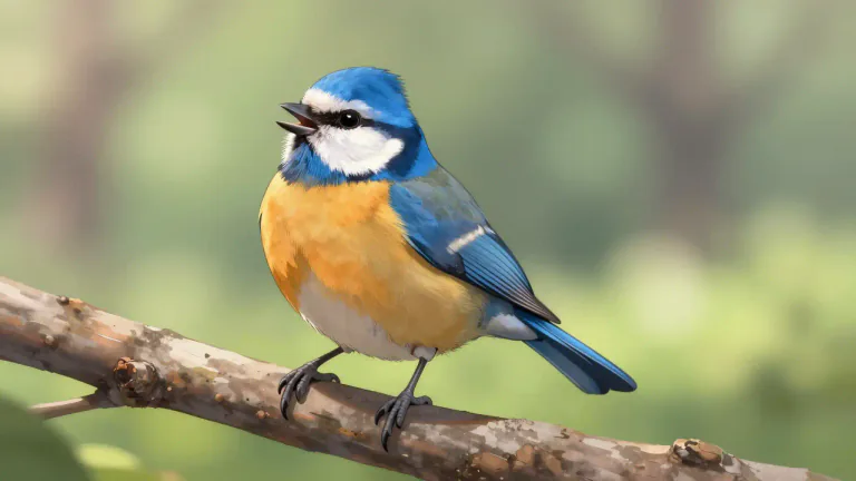 Visual representation of "bluebird" - A type of bird that is usually small, has a beautiful blue color and a pleasant song. The specific type might vary but it is common in North America.