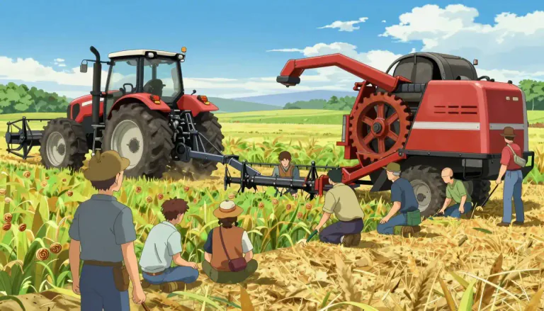 Visual representation of "mechanization" - The process of using machines to do work that was previously done by hand.