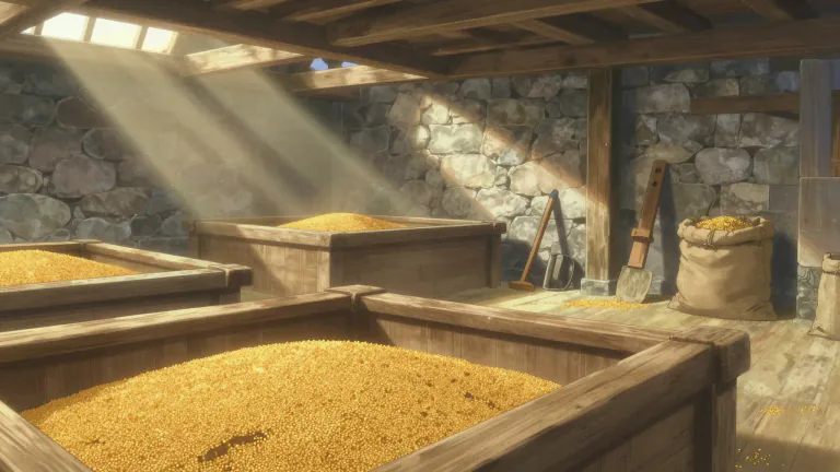 Visual representation of "garner" - An old term for a storage place, such as a granary