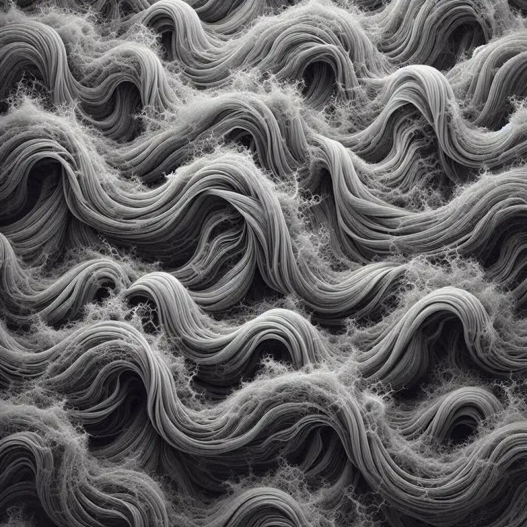 Visual representation of "fibrous" - A geological term describing a mineral or rock that has a thread-like appearance.