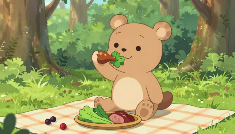 Visual representation of "omnivorous" - A kind of creature that eats both plants and other animals.