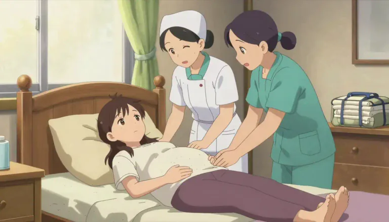 Visual representation of "homebirth" - The act of giving birth at home, relying on midwives or trained professionals instead of medical facilities.