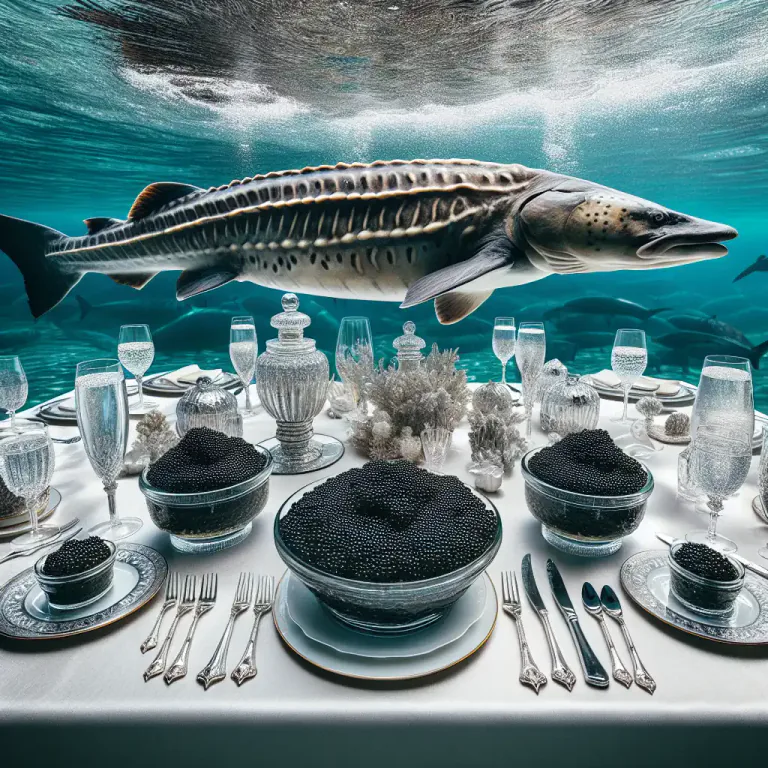 Visual representation of "beluga" - A type of large sturgeon found in the Caspian Sea, famous for its roe which is made into caviar