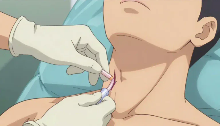 Visual representation of "tracheostomy" - A surgical procedure that involves creating a direct airway through an incision in the trachea (windpipe).