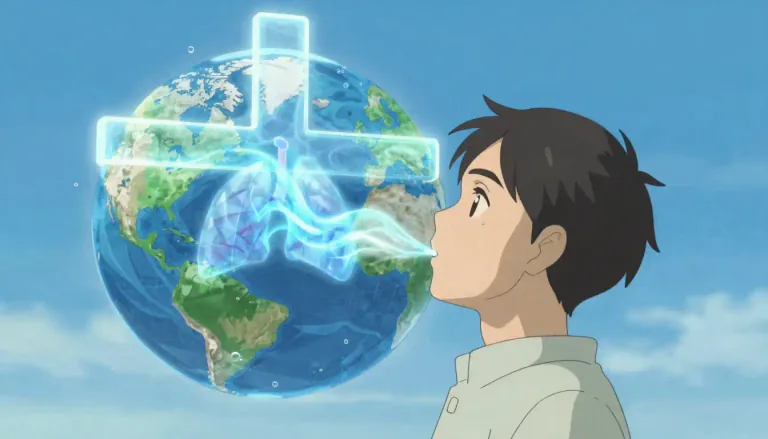 Visual representation of "oxygen" - A colorless, odorless gas that is essential for human life and is a part of the air.