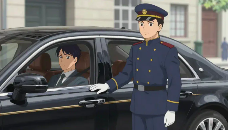 Visual representation of "chauffeur" - A person employed to drive a private or rented car
