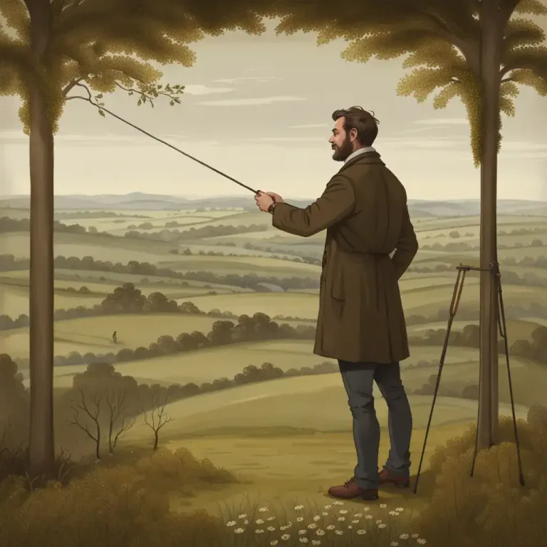 Visual representation of "verge" - A rod for measuring land