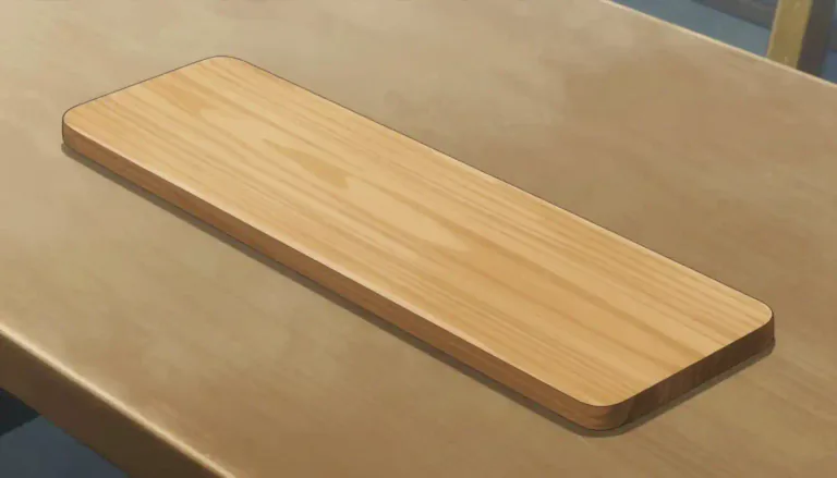 Visual representation of "board" - A long, flat, thin piece of wood or other hard material