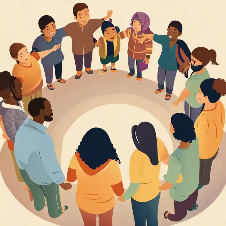 Visual representation of "assimilate" - To become part, or make one become part of a group, society, or culture.