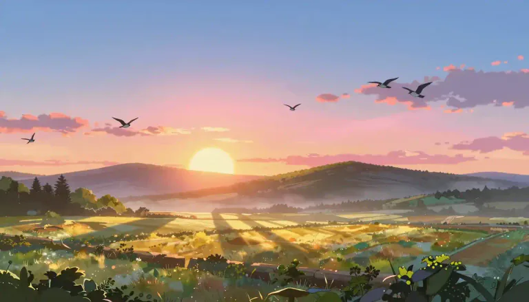 Visual representation of "sunup" - The time in the morning when the sun appears or full daylight arrives.
