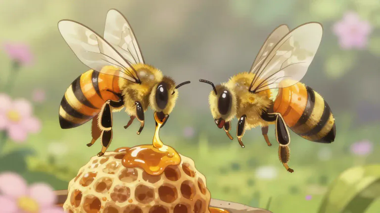 Visual representation of "honeybee" - A type of bee that makes honey