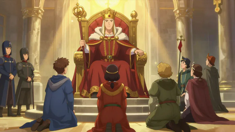 Visual representation of "sovereign" - A king, queen or a leader who has absolute power