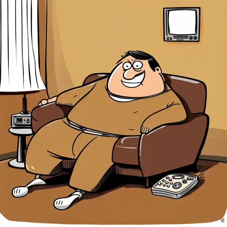 Visual representation of "blob" - A person who is fat and lazy.