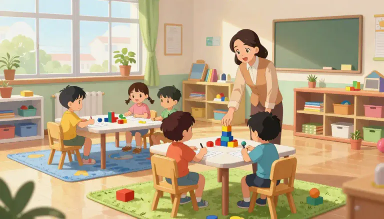Visual representation of "kindergarten" - The first year of school, for children aged five to six years olds.