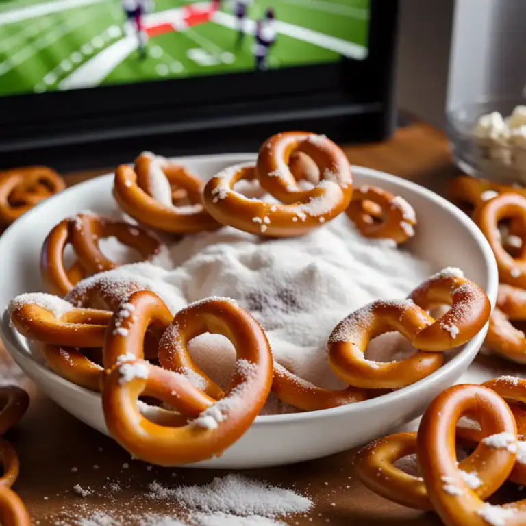 Visual representation of "pretzel" - A crispy, usually salted snack made from small pieces of baked bread in the shape of a twisted knot